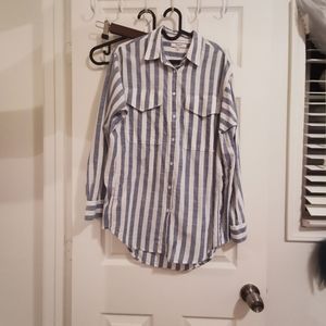 madewell striped long shirt